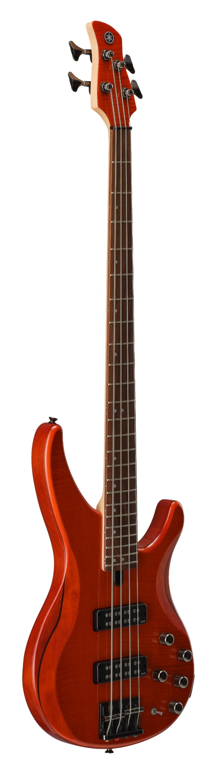 Yamaha TRBX604 4-String Flamed Maple Bass Guitar, Indigo Blue