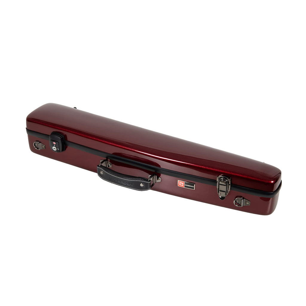Crossrock Fiberglass Straight Soprano Saxophone Case | Wine Red Gloss Finish, Padded Interior, Backpack Straps – Lightweight Hardshell for Travel & Protection (CRF1000SSRD)