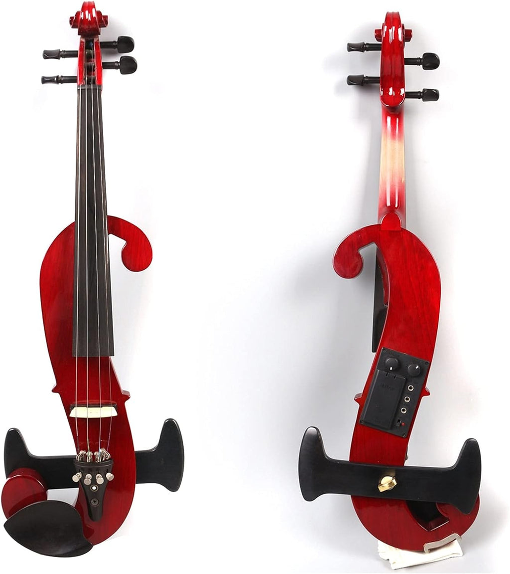 Cello Kit Violin Red 4/4 Electric Silent Violin Hand-Made