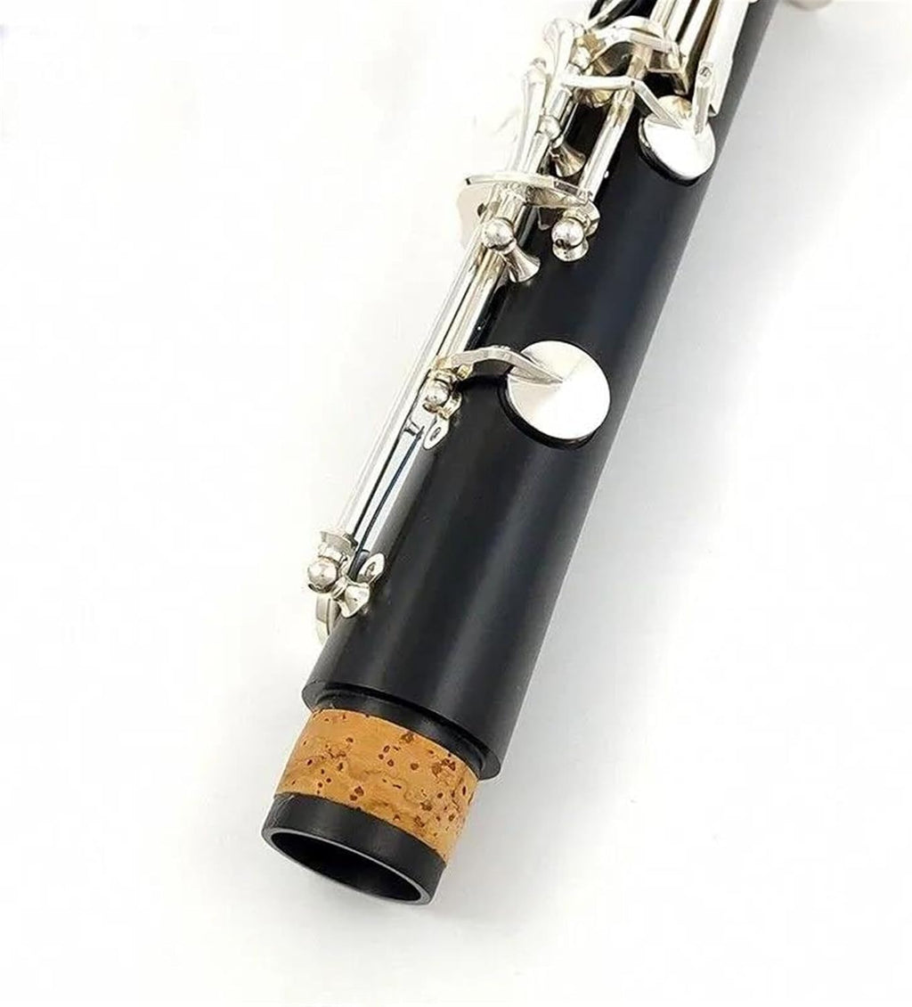 Clarinet Exquisite Clarinet Instrument in The Key of Bb Selected Ebony Body Silver-Plated 18 Keys