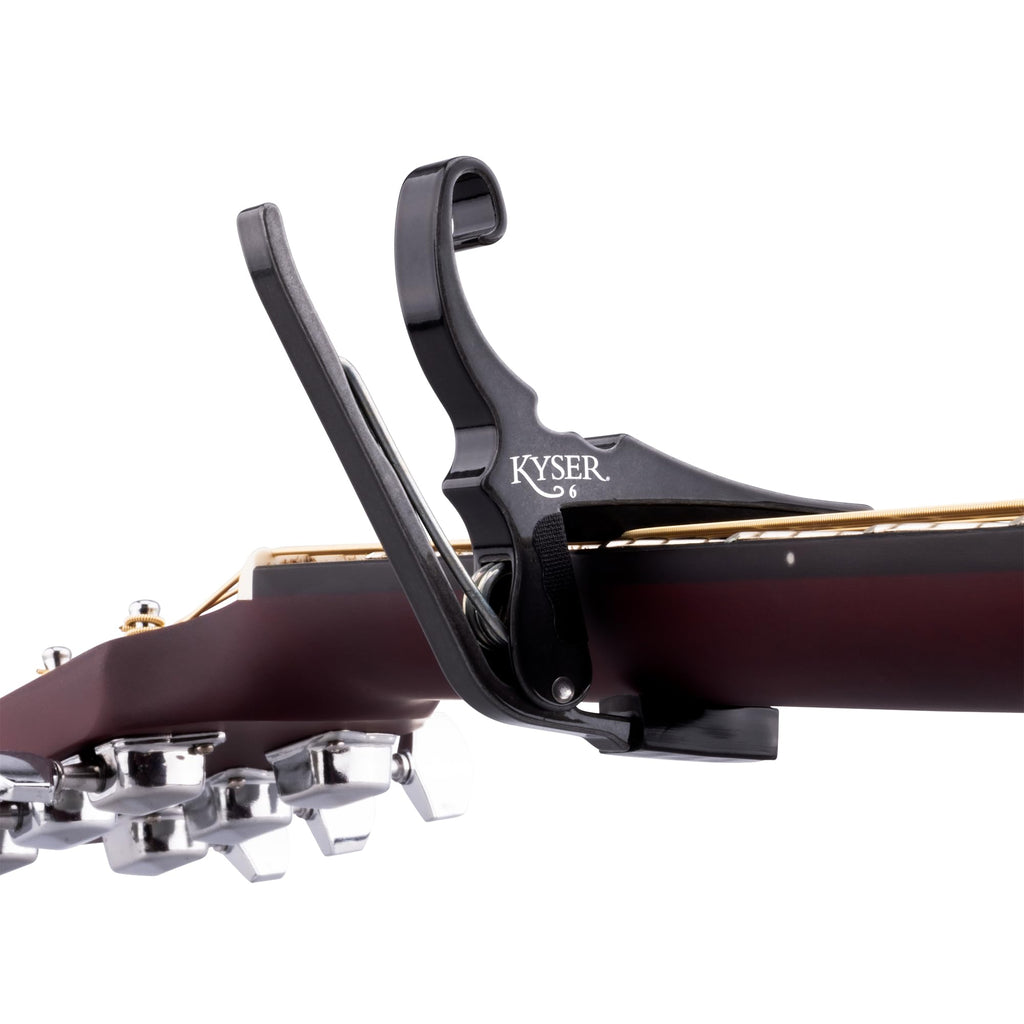 Kyser Quick-Change Guitar Capo for 6-string acoustic guitars, Black, KG6BA
