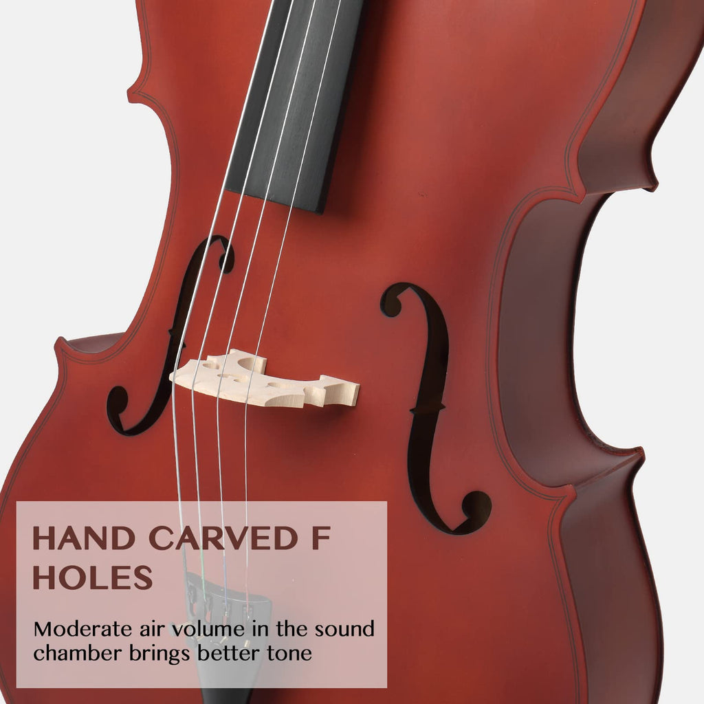 Ktaxon Full-Size Cello, Beginner Cello 4/4, Acoustic Cello Set with Portable Bag, Bow, Rosin, Bridge, Adults & Kids String Musical Instruments(White)