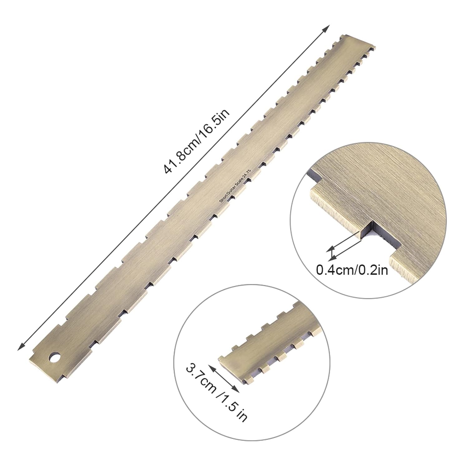 flexman Notched Straight Edge Guitar Luthiers Tool, Dual Scale String Action Ruler Gauge, Fret Rocker String Height Gauge for Guitars Neck Leveling