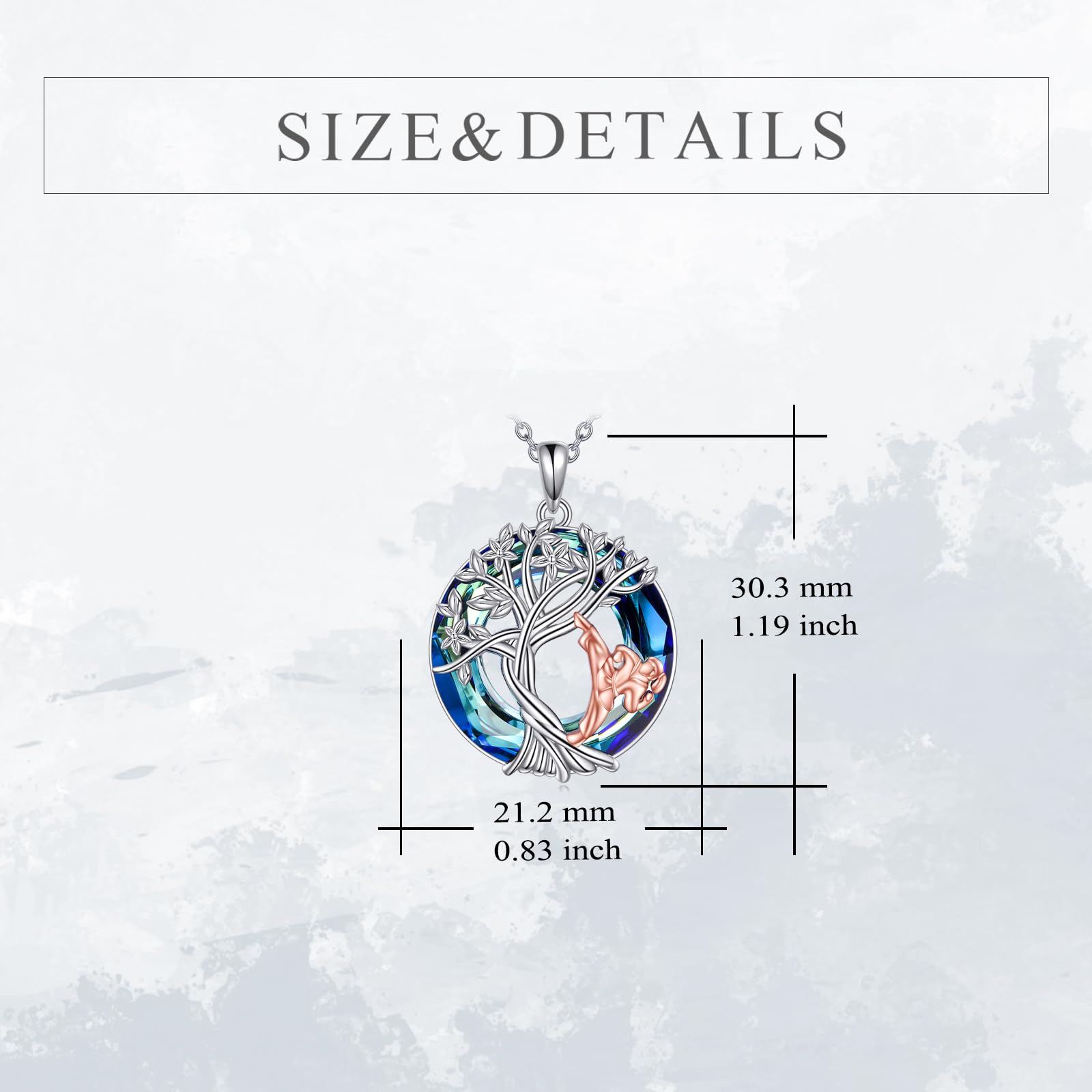 YFN Tree of Life Necklace Sterling Silver Crystal Jewelry Graduation Birthday Gifts for Women