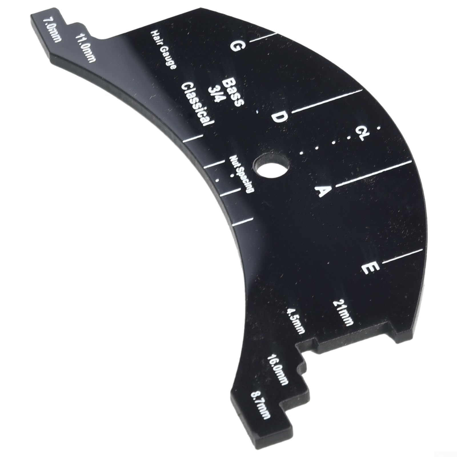 Violin For Bridge Template For Violin Cello Double Bass Multifunctional Luthier Tool For String Height Chord Distance Measurement And Repair Full Size Plastic Gauge Black(Violin 1/2)