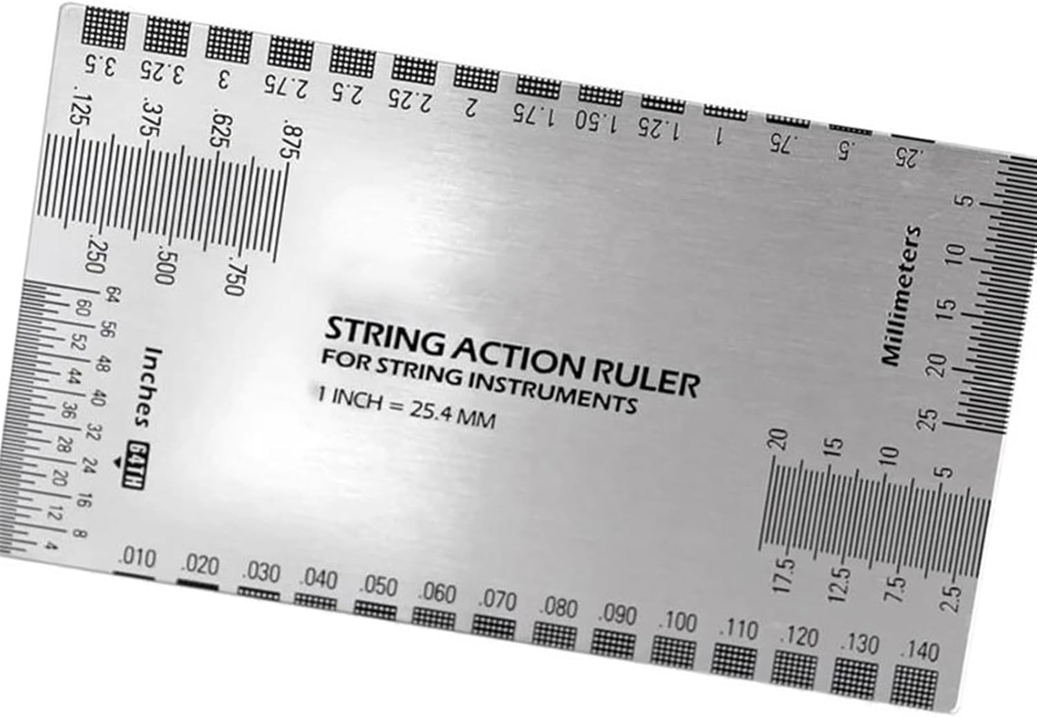Guitar Tool Kit String Action Ruler Gauge Stainless Steel Guitar String Measuring Tool Height Gauge Guitar Set Up Repairing Tool