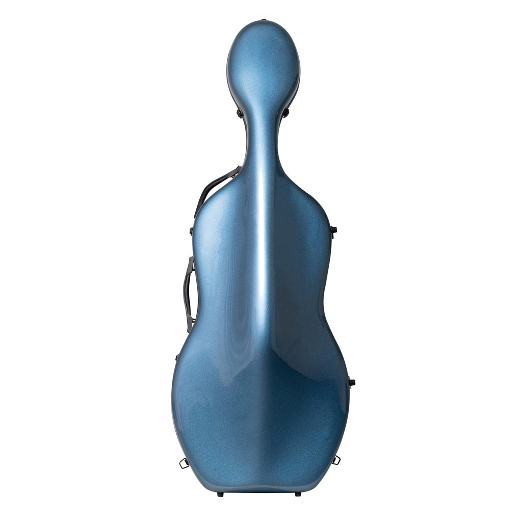 MI&VI CC-9001 Pure 100% Carbon Fiber Cello Case (Full Size) 4/4 with Wheels | Carry Straps | 8lb Lightweight | Tough Shell (3K Blue)