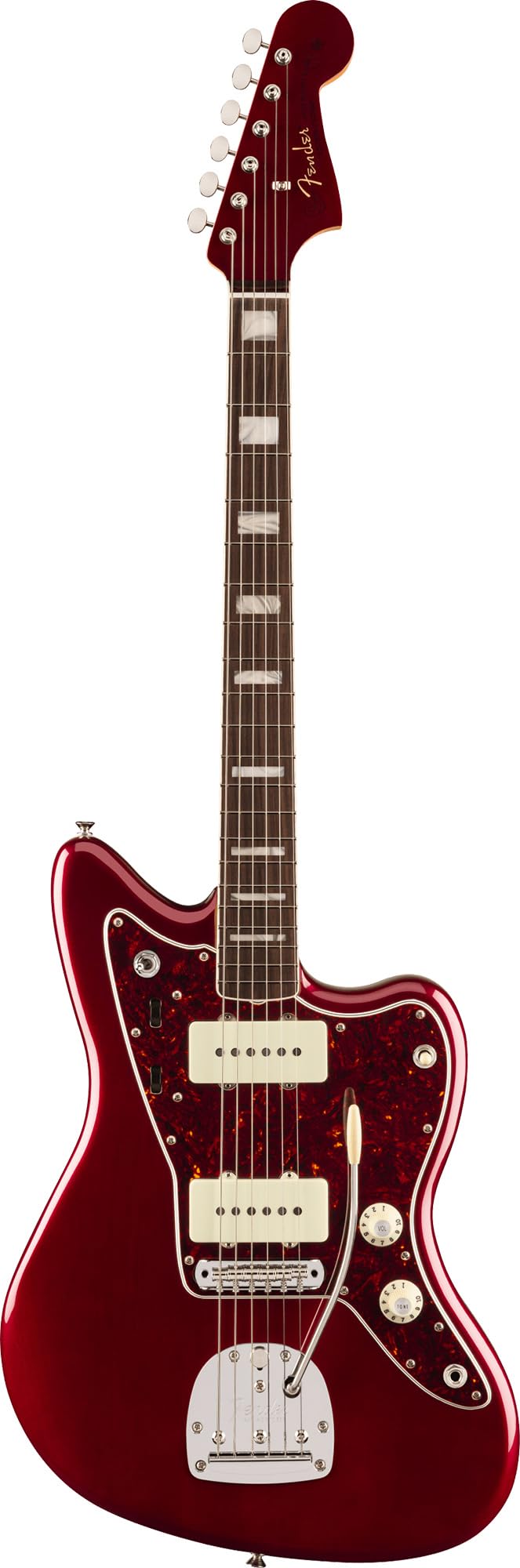 Fender Johnny Marr Jaguar - Olympic White Bundle with Tweed Case, Cable, Strap, and Guitar Cleaning Kit