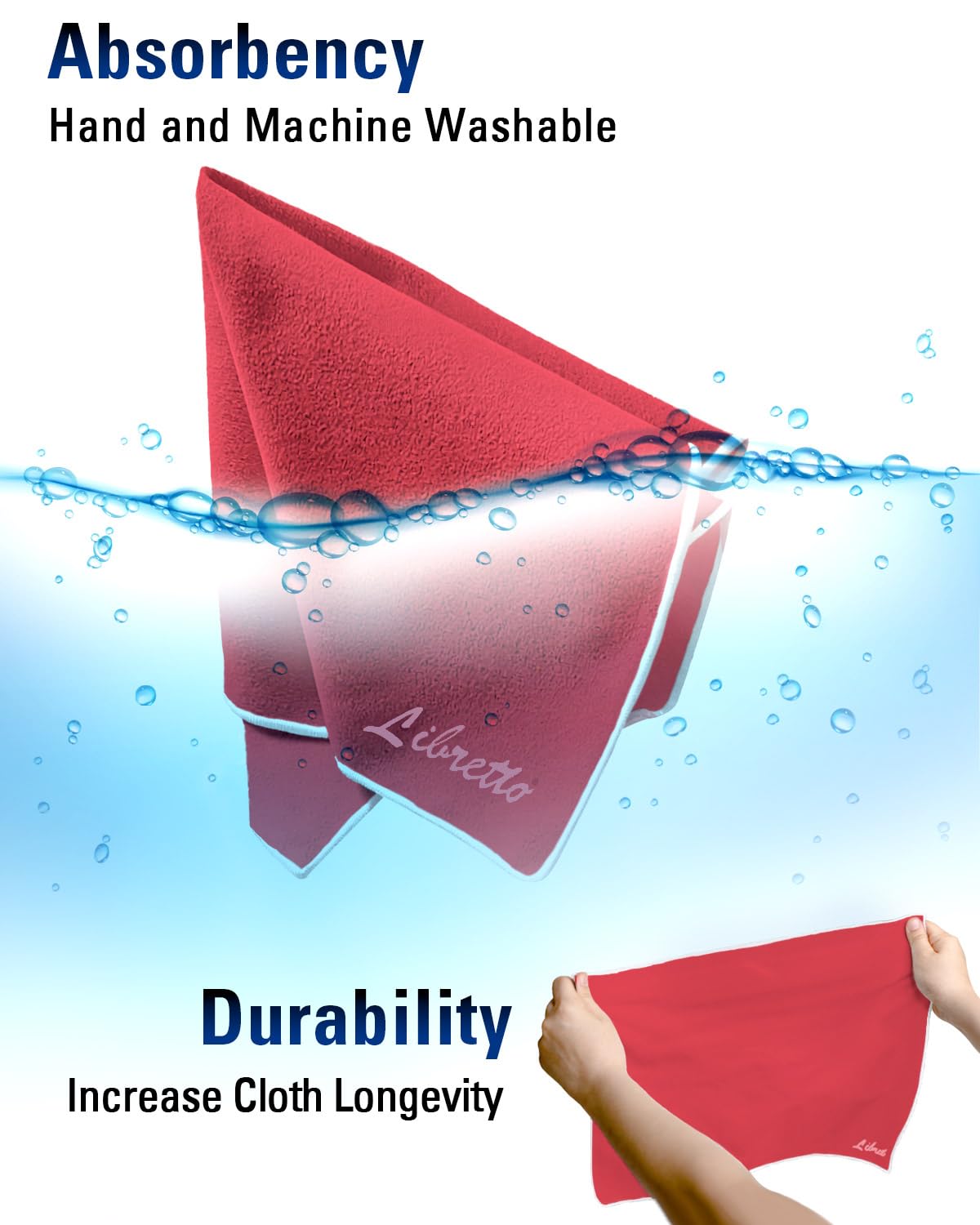 Libretto Microfiber Polish Cloth, 3 Useful Sizes in 1 Pack, Violin and Cello Cleaning & Polishing Products, Blue, Lint-Free, Super Soft, Gift, for Piano, Guitar, Ukulele, Trumpet, Saxophone, Laptop
