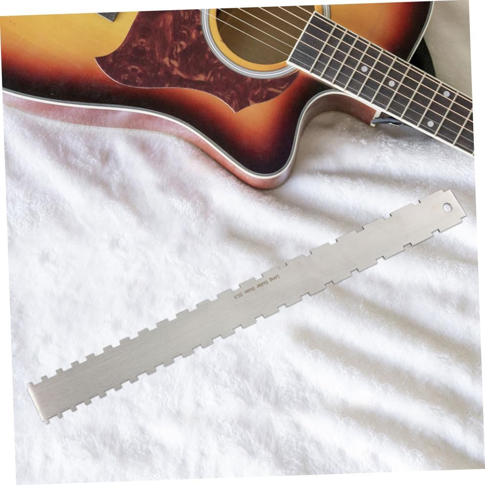 2Sets Guitar Luthier Measuring Tools Notched Straight Edge String Action Gauge Ruler Durable for Accurate Neck Measurement Fretboard Flatness