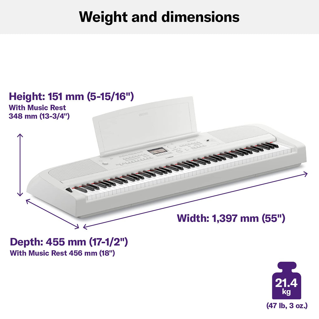 Yamaha DGX-670B, 88-Key Weighted Digital Piano with Sustain Foot Switch and Music Rest, Black - Furniture Stand Sold Separately