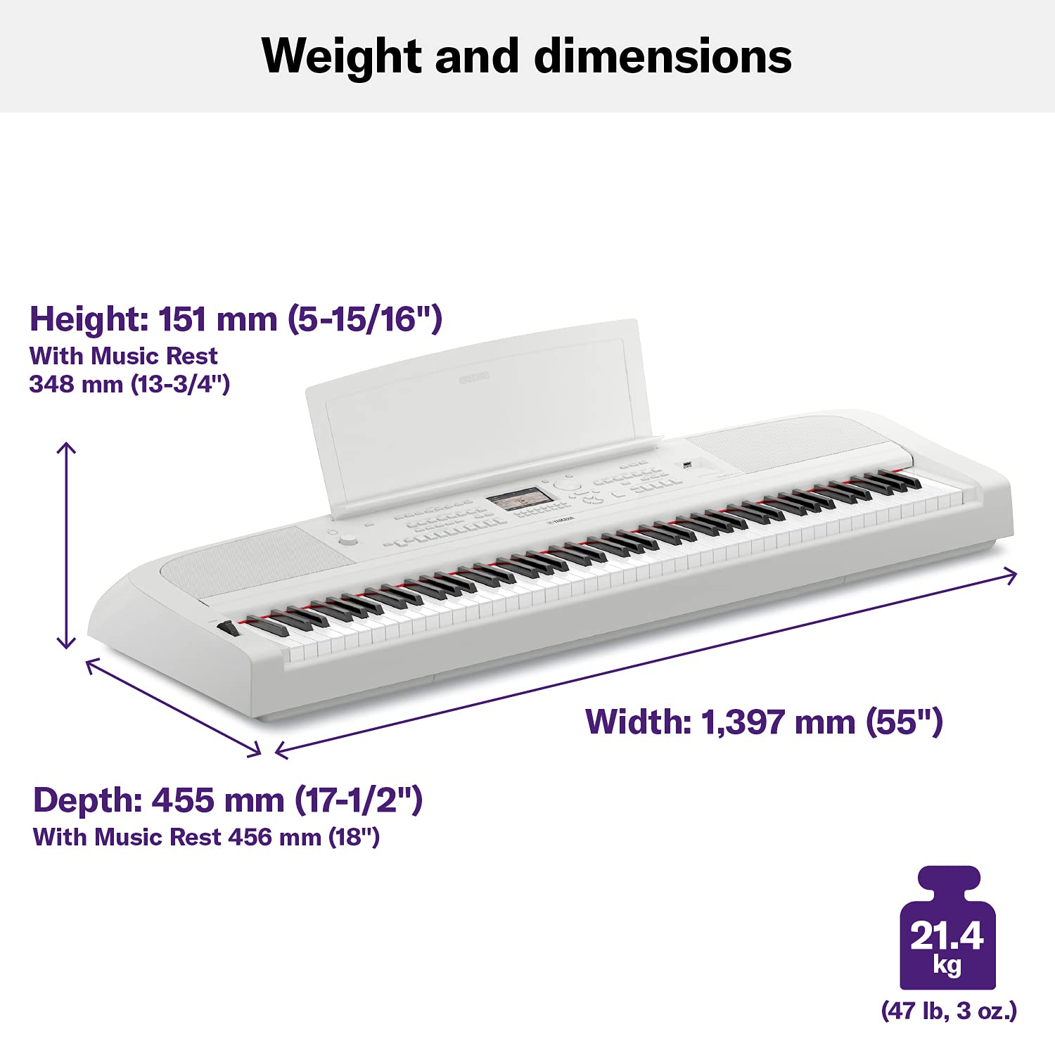 Yamaha DGX-670B, 88-Key Weighted Digital Piano with Sustain Foot Switch and Music Rest, Black - Furniture Stand Sold Separately