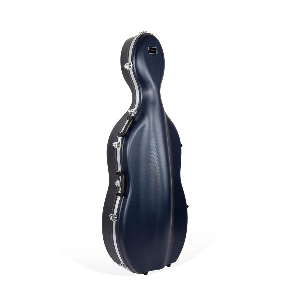 Crossrock ABS Cello Case for 4/4 & 3/4 Size | Wine Red Velvet Interior, Molded Hardshell with Wheels, Lock, Dual Bow Holders & Backpack Straps-Dark Red (CRA862CEFDR)