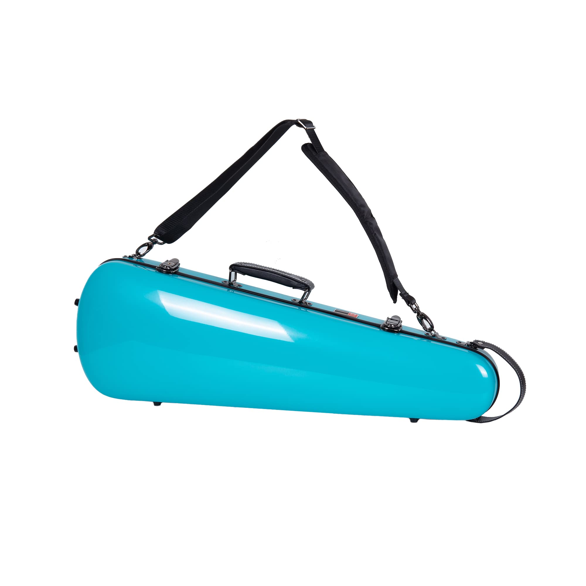 Crossrock Fiberglass Violin Case for 4/4 Full Size – Glossy Mint Blue Contoured Shell, Velvet Suspension Interior, Backpack Straps – Lightweight & Stylish (CRF1020VMB)