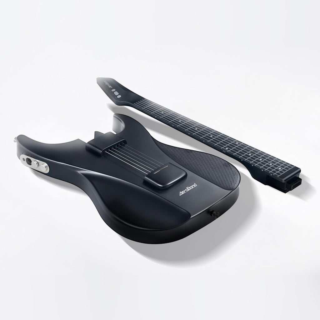 AeroBand Guitar Smart Guitar With Silicone Strings, Travel Silent Guitar With Detachable Fretboard, Headphone Jack, Built-in Speaker and Drum system, Aeroband APP Play, MIDI