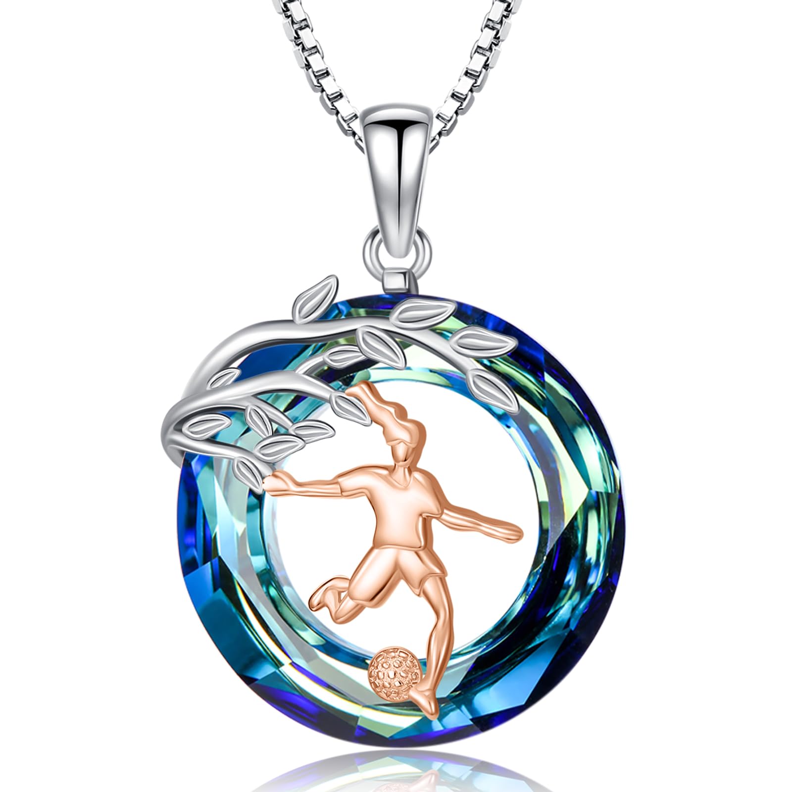 Sport/Music Necklace for Women 925 Sterling Silver Crystal Pendant Tree of Life Jewelry Gifts for Sport Players