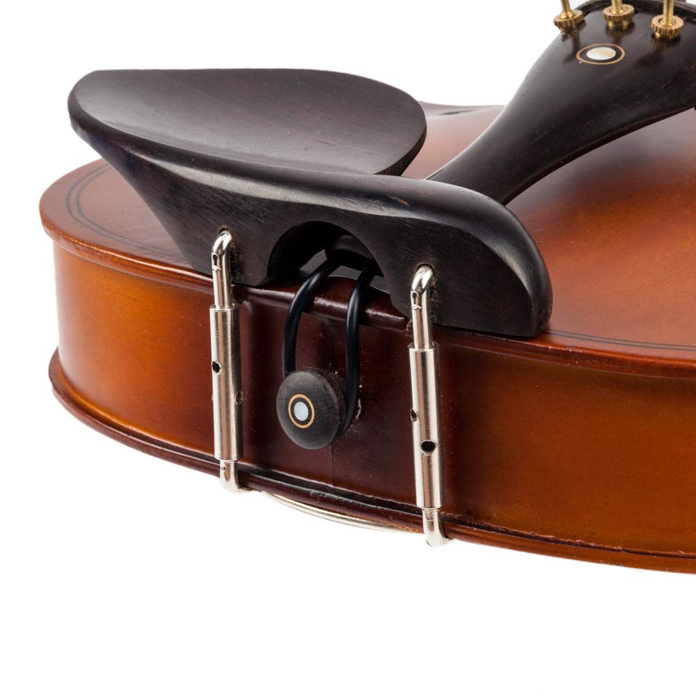 Ktaxon Acoustic Electric Violin, 4/4 Violin with EQ preamp and Ebony Accessories, Full-size Violin with AUX Cable, Shoulder Rest, Rosin, Extra String and Cleaning Cloth (Black)