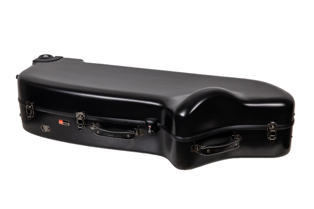 Crossrock Low A Baritone Saxophone Case with Wheels | Polycarbonate Hard Shell, TSA Lock, Anti-Scratch Finish, Neck & Mouthpiece Storage–Black (CRF4050BSBK)