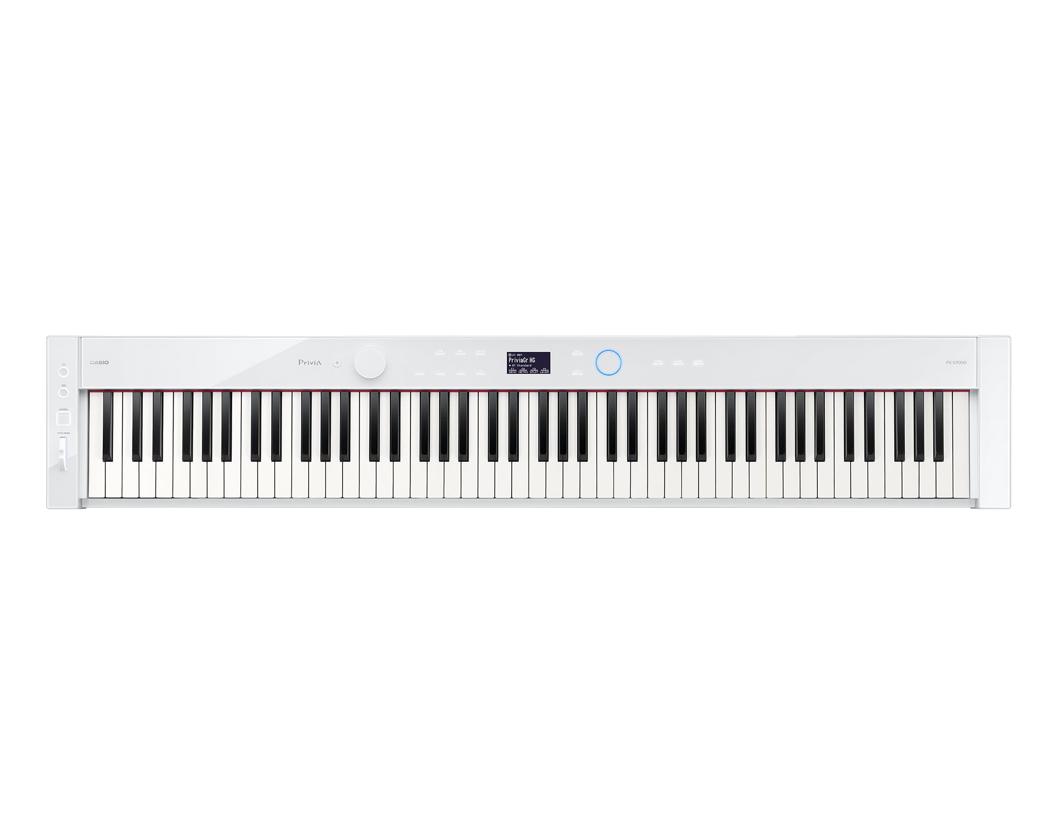 Casio Privia PX-S7000 Portable Digital Piano w/88 Hybrid Weighted Keys, 400 Tones, Touch Sensor Controls, Stand w/ 3 Pedals, Bluetooth, USB, AC Adapter, 32W Speakers, Harmonious Mustard (PX-S7000HM)