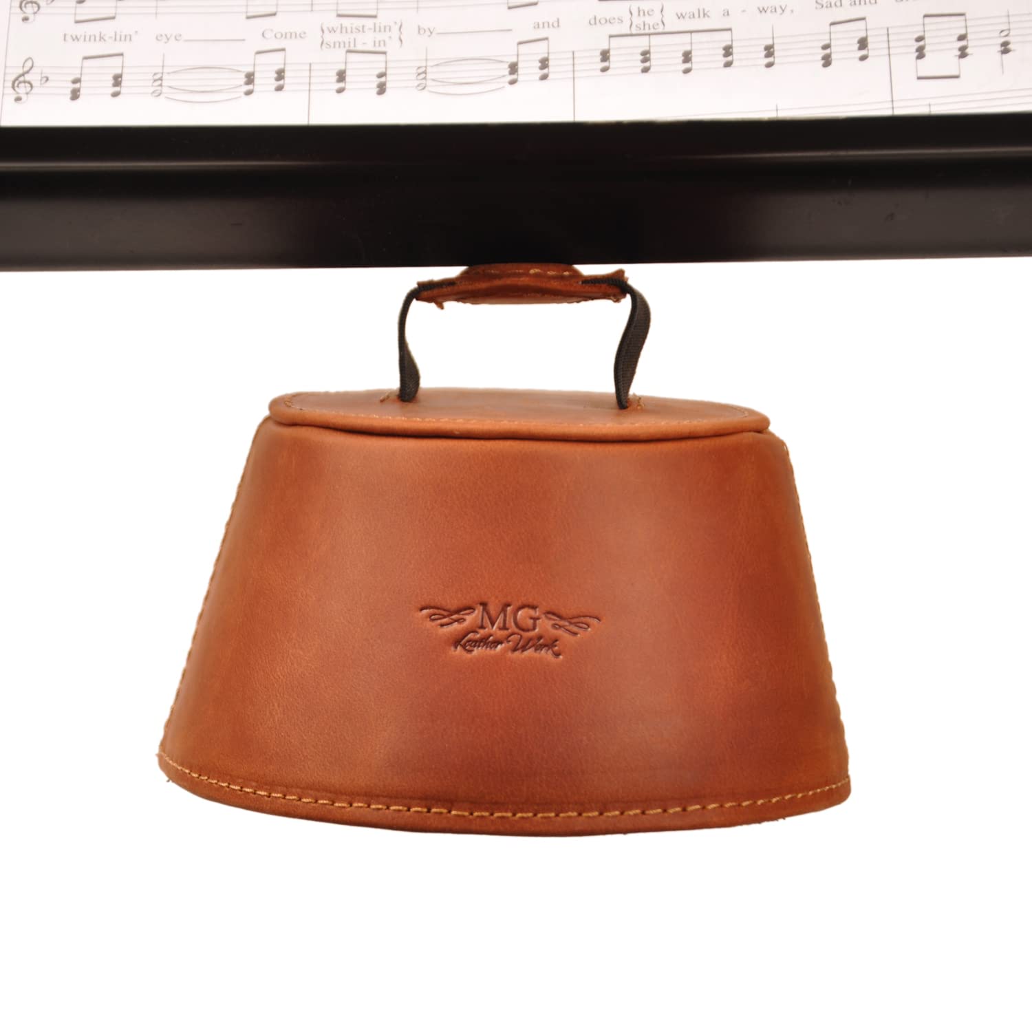Trombone magnetic mute, lightweight leather mute for jazz and classical trombone players by MG Leather Work (Black)