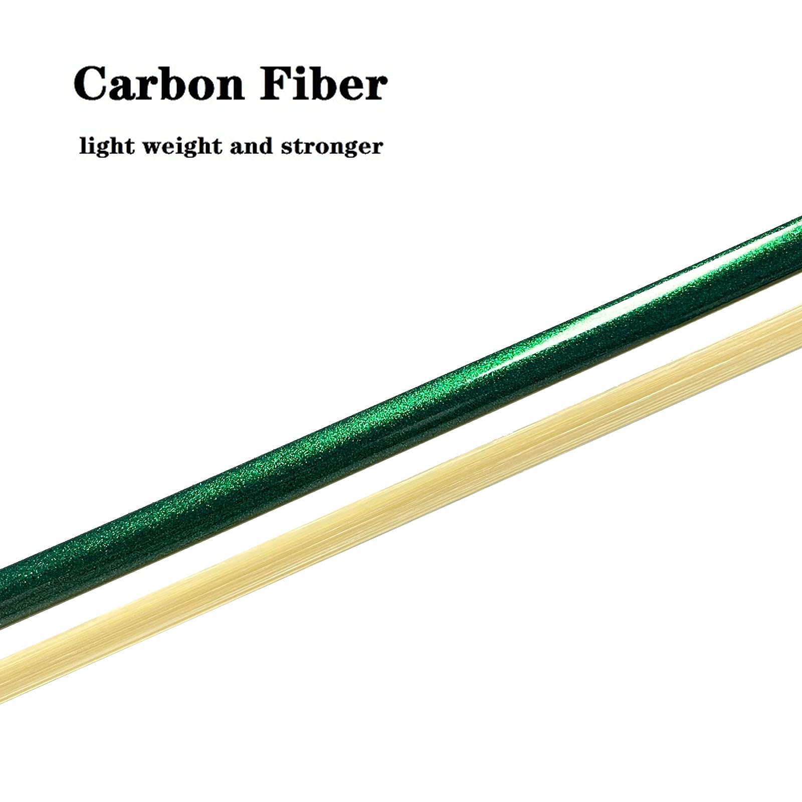 LIEKE Carbon Fiber Violin Bow 4/4 Full Size LightWeight Fiddle Bow (4/4 size, Black)