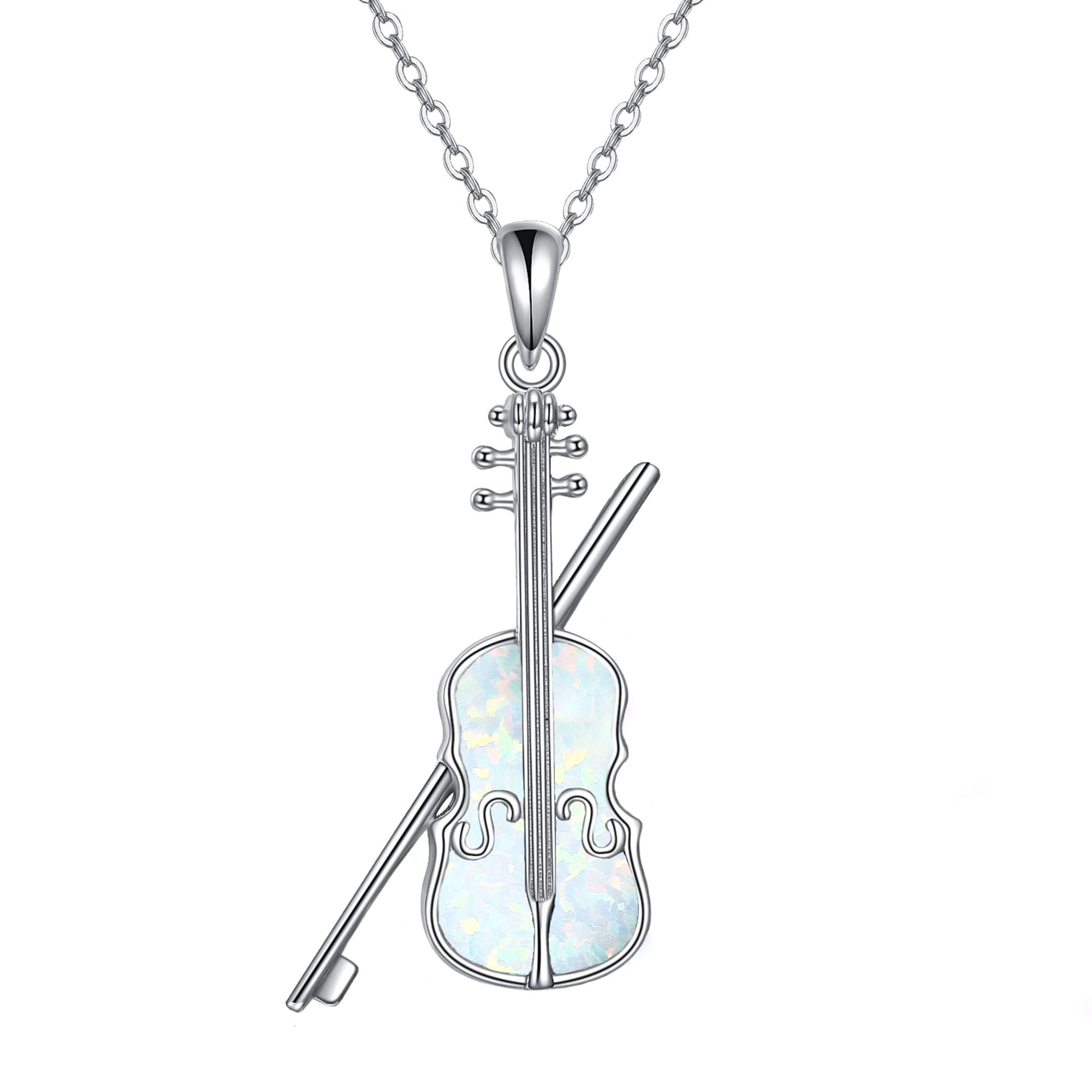 YAFEINI Violinist Cellist Gifts for Her 925 Sterling Silver Cello Violin Pendant Necklace Music Jewelry for Women Birthday Christmas Gifts