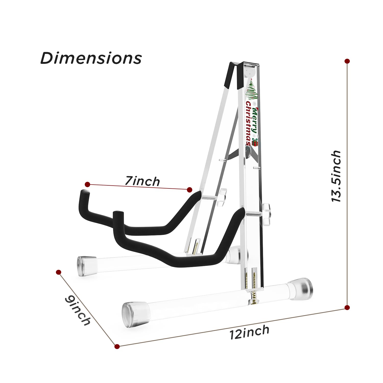 DIDA Guitar Stand, Acrylic Transparent Guitar Stand for Acoustic Guitar, Electric Guitar, Cello, Guitar Holder, Single Guitar Stand, Guitar Accessories (Merry Christmas, Electric Guitar/Cello/Bass)