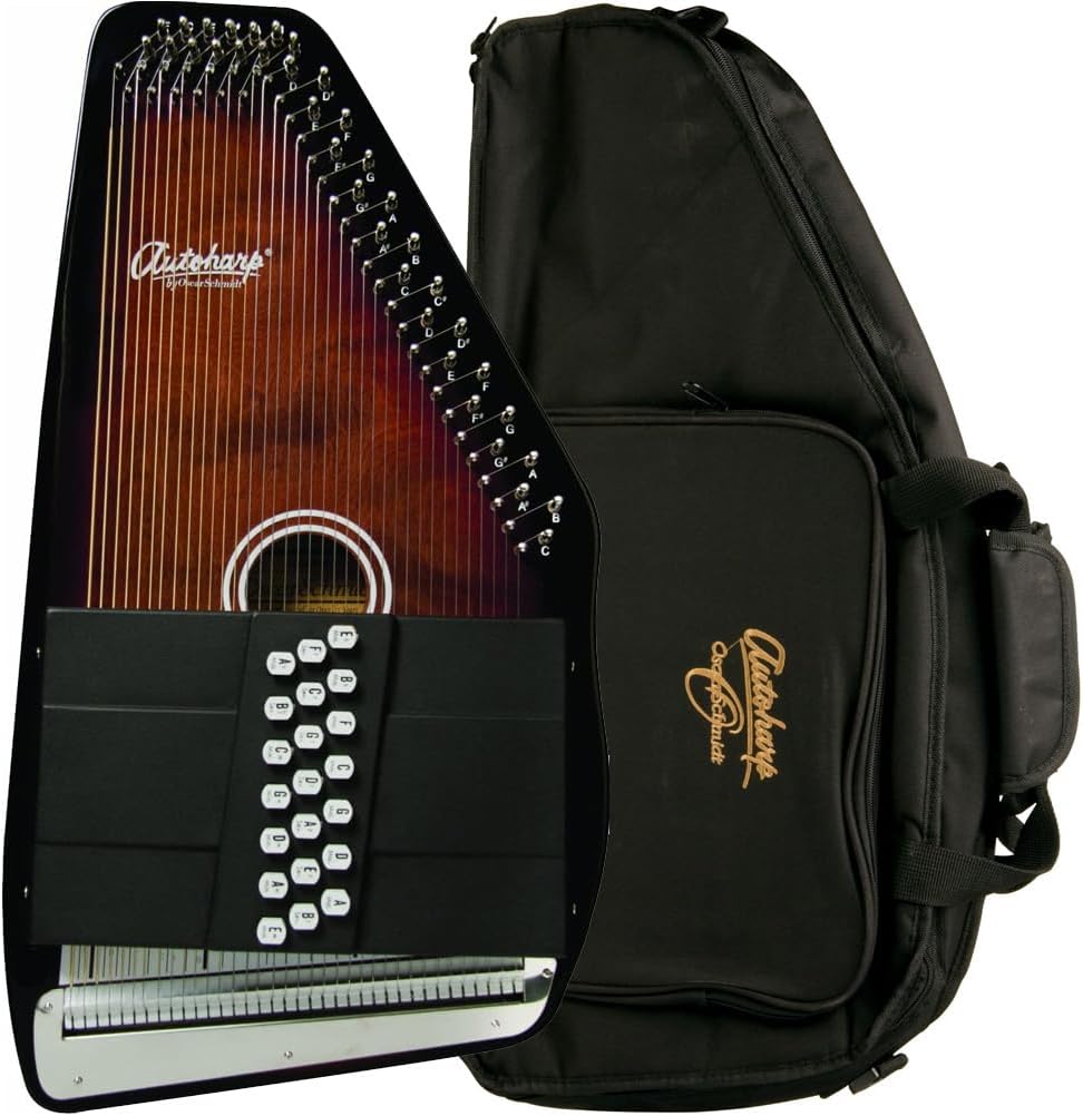 Oscar Schmidt OS21C 21 Chord Classic Autoharp with AC445 Padded Gig Bag