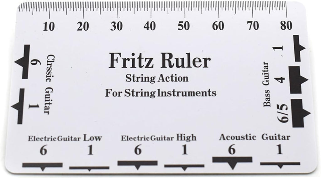 Guitar String Action Gauge Ruler, Height Gauge, Set Up Repairing Luthier Tool for, Ukulele, Banjos Guitar String Spacing Ruler