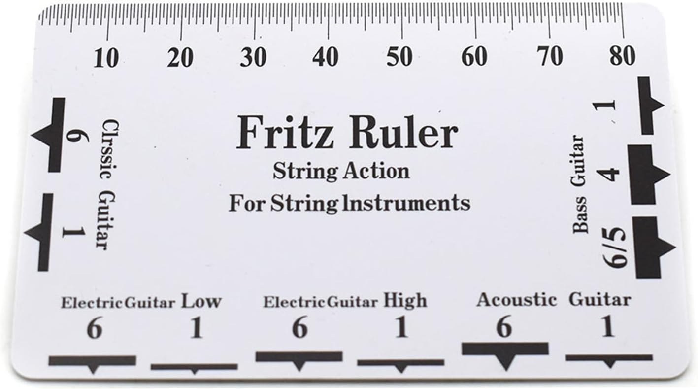 Guitar String Action Gauge Ruler, Height Gauge, Set Up Repairing Luthier Tool for, Ukulele, Banjos Guitar String Spacing Ruler