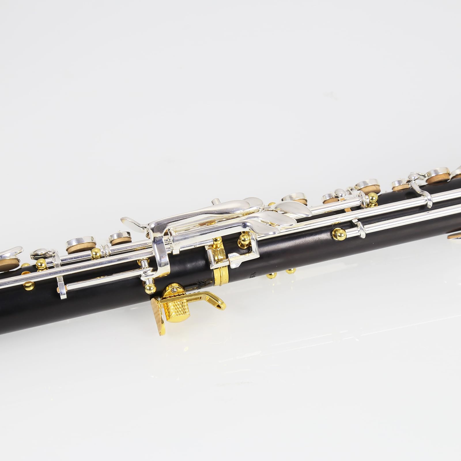 Oboe Professional Performance Level Redwood Body Silver Plated Semi Automatic C Tone with Reeds, Cleaning Cloth, Oboe Swab, Powder Paper, Absorbing Paper, Thumb Rest, Screwdriver, Gloves, Case