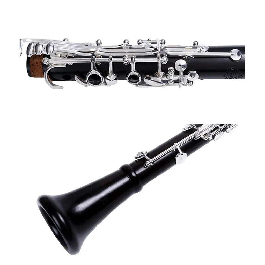 Clarinet Musical Instruments Professional Ebony Clarinet Bb 17/18 Key Silver Plated Ebony Solid Wood(17Key)