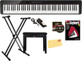 Casio PX-S1100 Privia Digital Piano - Black Bundle with CS-68 Furniture Stand, SP-34 Three Pedal System, Furniture Bench, Instructional Book, Instructional Video, and Austin Bazaar Polishing Cloth