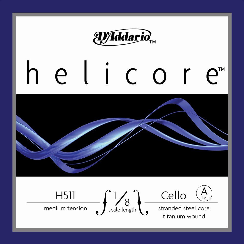 D'Addario Helicore Cello String Set, 1/8 Scale, Medium Tension