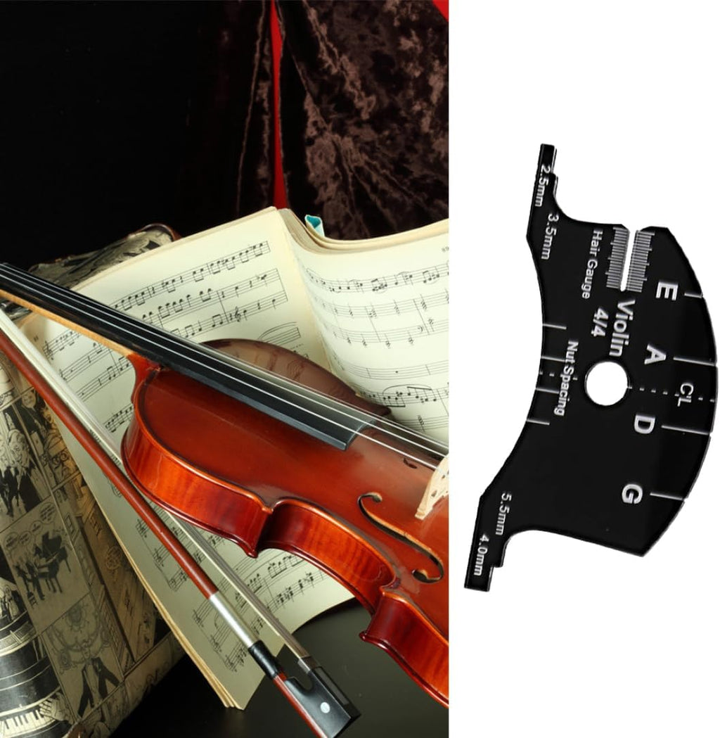 4/4 Violin Bridge Fingerboard Scraper Carbon Fiber Black Multifunctional Template Repair Reference Tool..