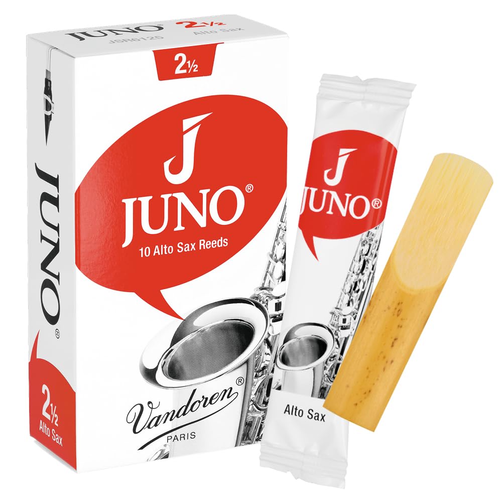 Vandoren JUNO Alto Saxophone Reeds, Strength 2.5, Box of 10, JSR6125