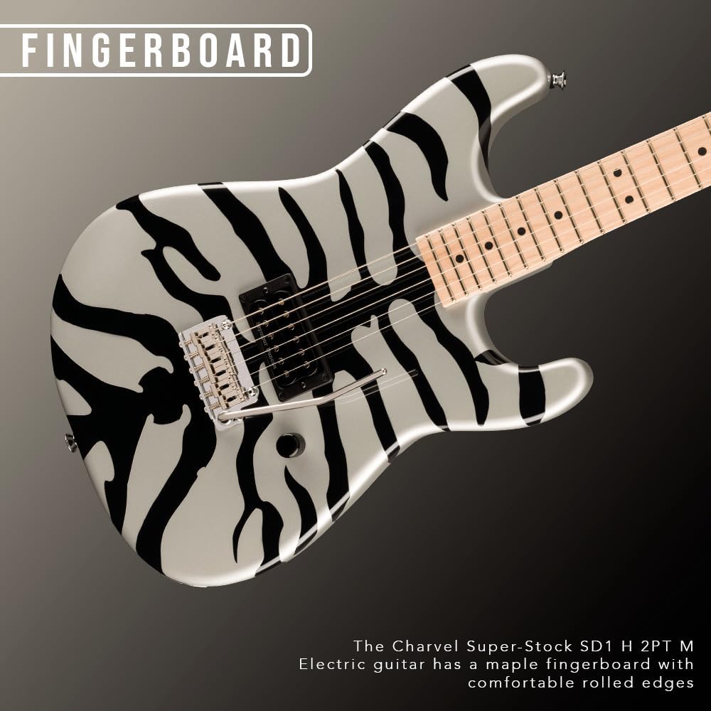 Charvel Super-Stock SD1 H 2PT M Electric Guitar - Silver Bengal