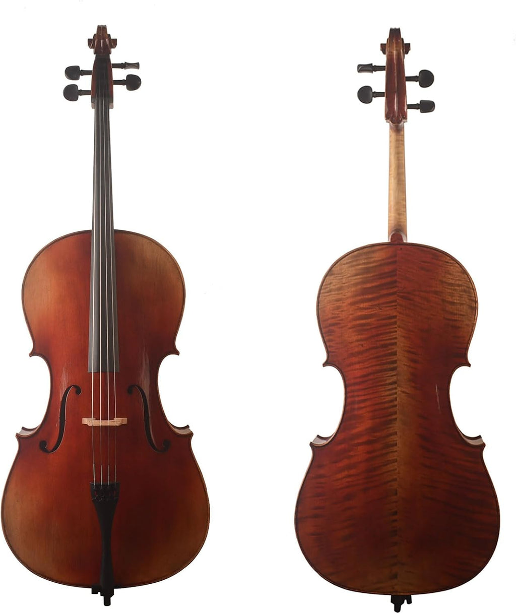Professional Handcrafted Cello, Full Size 4/4, Antique Red Brown Oil Finish.Exact cello on the photoes