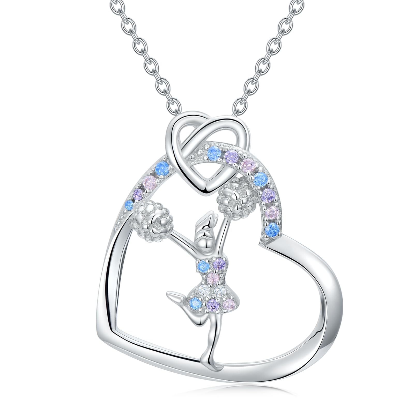 Sport/Music Necklace for Women 925 Sterling Silver Crystal Pendant Tree of Life Jewelry Gifts for Sport Players
