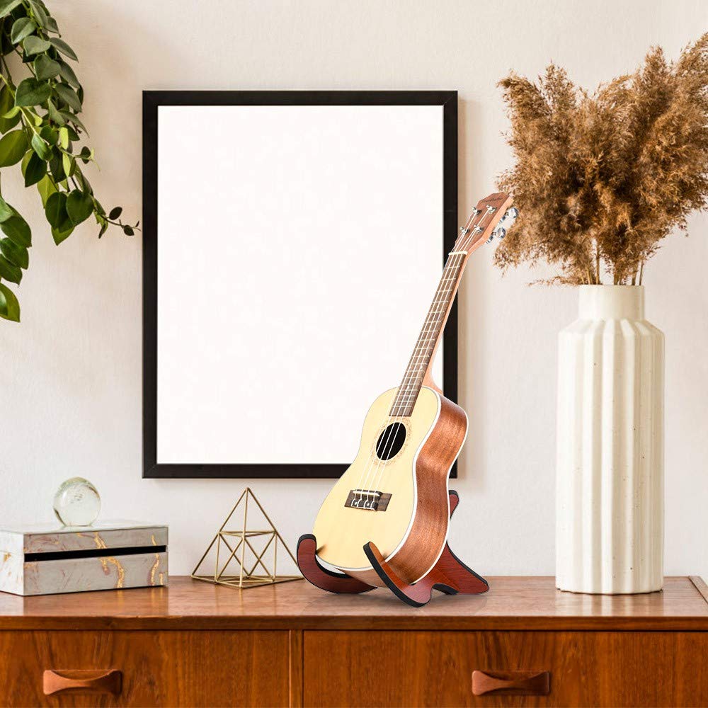 6Pair Wooden Ukulele Stand Violin Mandolin Folding Portable Stand Sapele