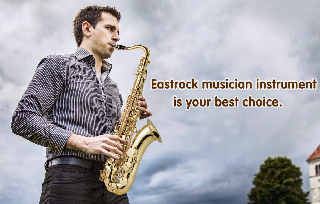EASTROCK Nickel Tenor Saxophone B Flat Tenor Sax Professional Tenor Saxophone for Beginners Students and Musicians with Carrying Case,Mouthpiece,Reeds,Cushion Pads,Cleaning Kit,Neck Strap