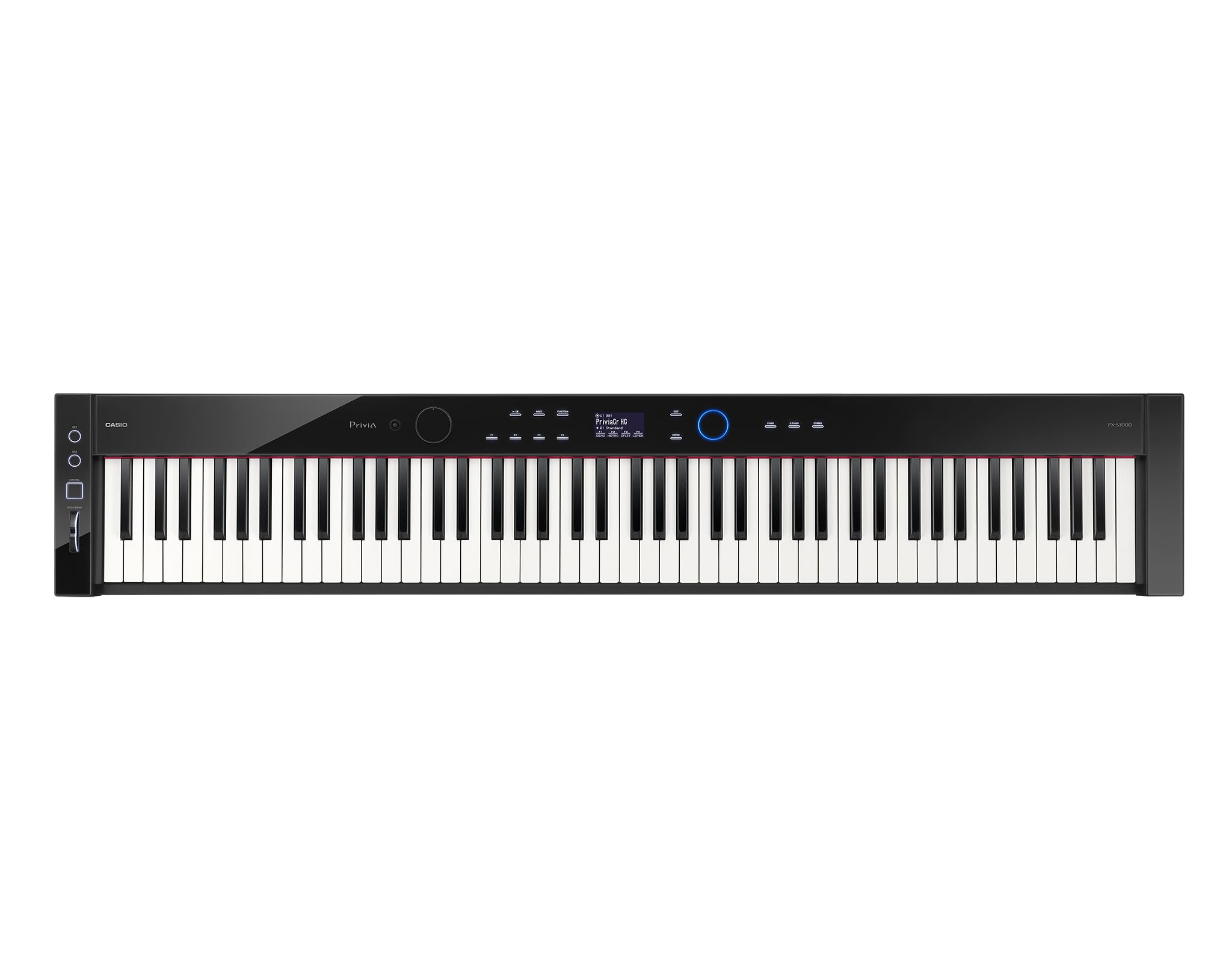 Casio Privia PX-S7000 Portable Digital Piano w/88 Hybrid Weighted Keys, 400 Tones, Touch Sensor Controls, Stand w/ 3 Pedals, Bluetooth, USB, AC Adapter, 32W Speakers, Harmonious Mustard (PX-S7000HM)
