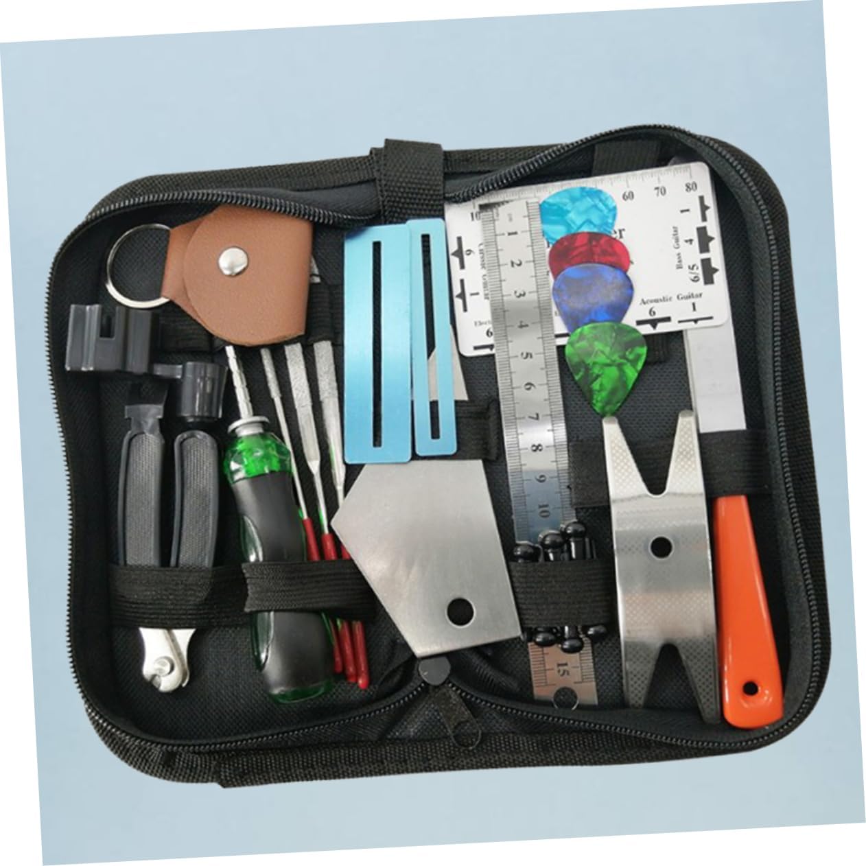 Abaodam Guitar Accessories Kit String Cutter Fret File Fingeraord Guard Action Ruler Guitar Frets Tool Set