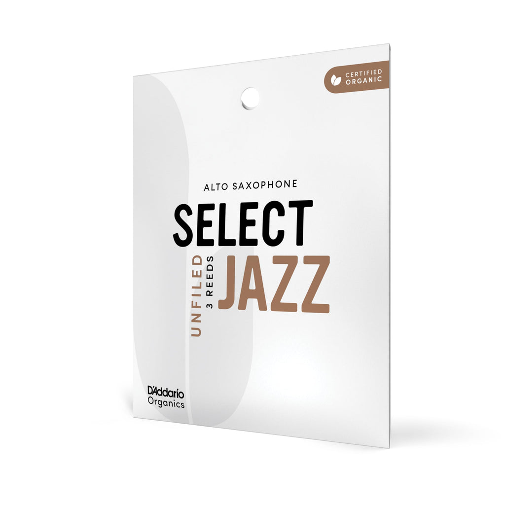 D'Addario Organic Select Jazz Unfiled Alto Saxophone Reeds - Sax Reeds - Individually Sealed - 4 Soft, 10 Pack