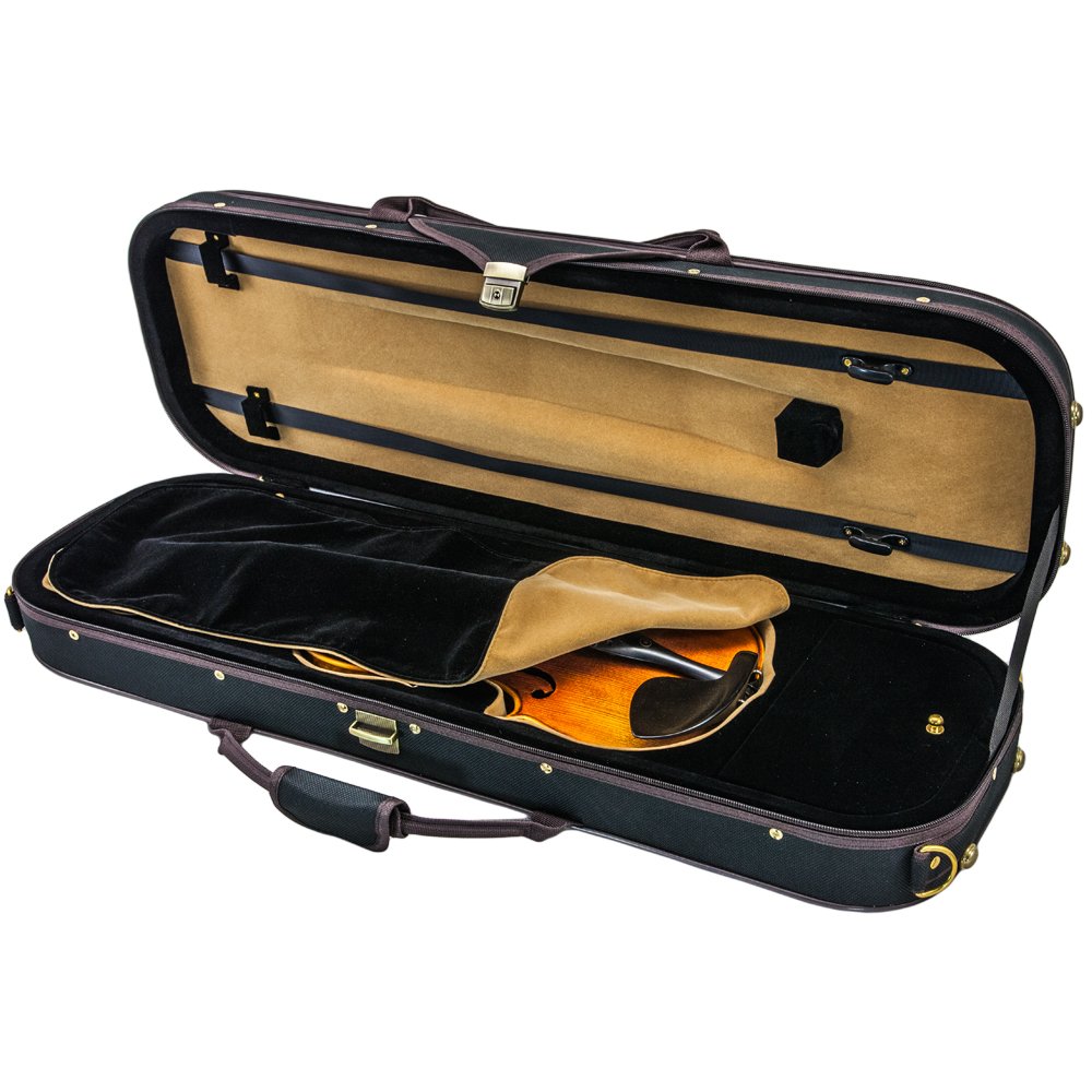 SKY Violin Triangle Case Lightweight 3/4 Size Black Color
