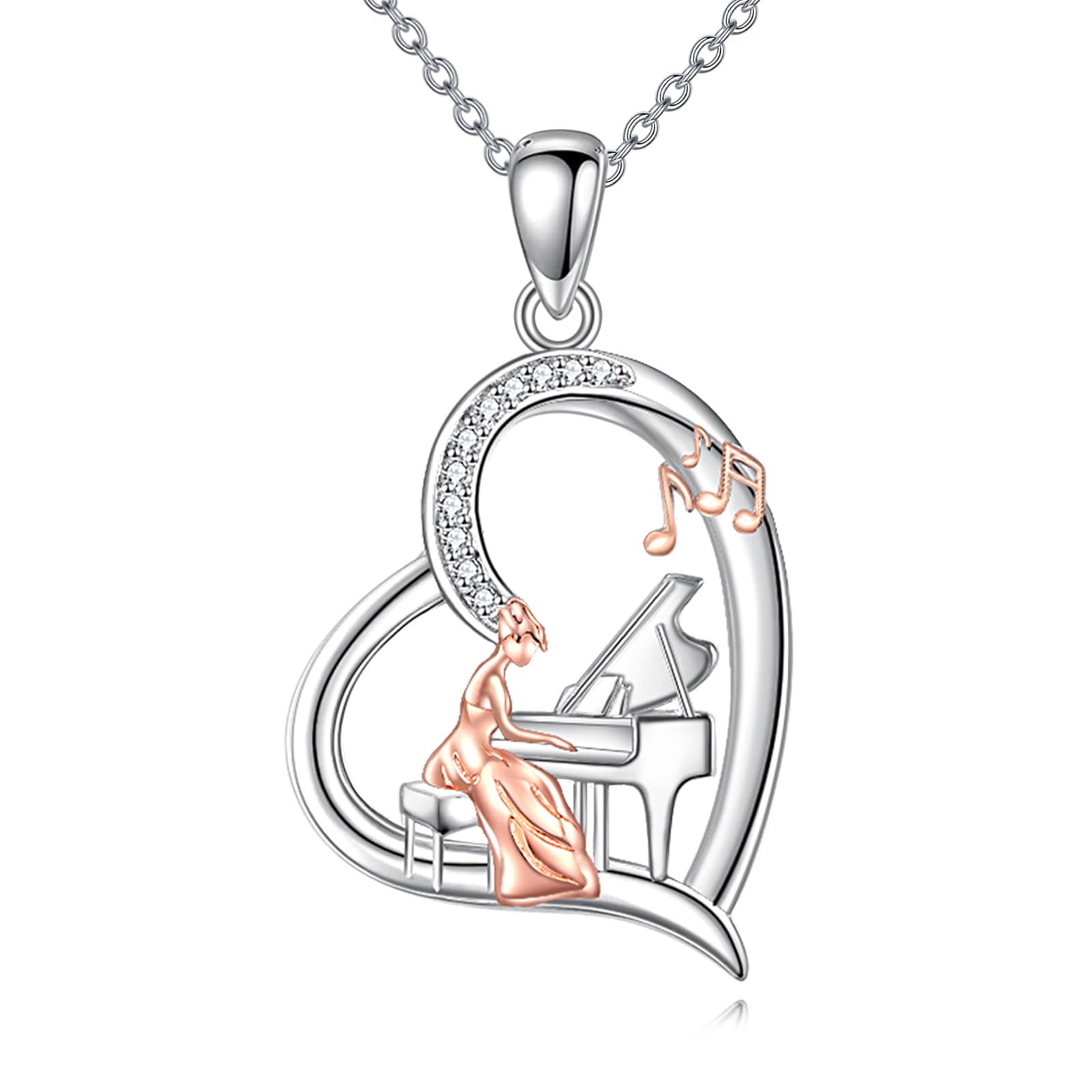 Sterling Silver S925 Ballet/Violinists/Gymnastics/Cello/Runner/Tennis/Piano/Artist Necklace Jewelry Gifts for Women Christmas Gift