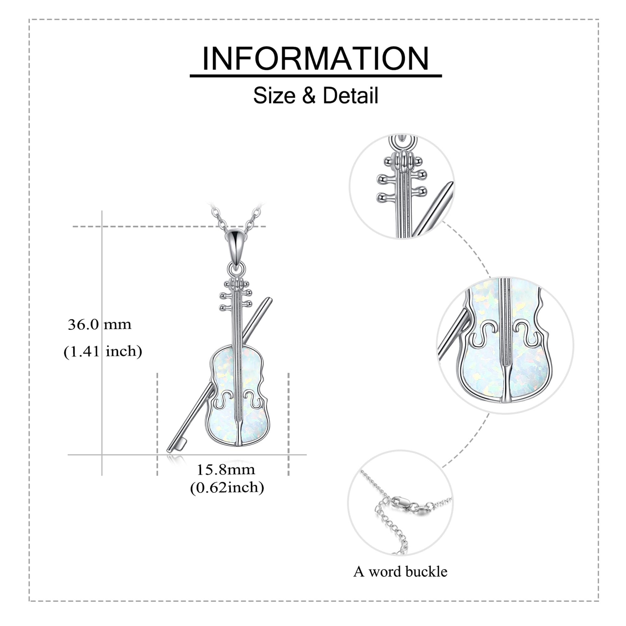 YAFEINI Violinist Cellist Gifts for Her 925 Sterling Silver Cello Violin Pendant Necklace Music Jewelry for Women Birthday Christmas Gifts