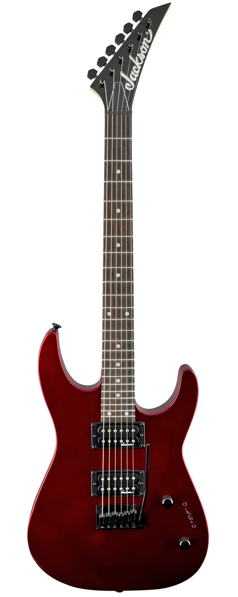 Jackson JS Series Dinky JS11 Electric Guitar - Metallic Red Bundle with Cable, Tuner, Strap, Picks, and Austin Bazaar Instructional DVD