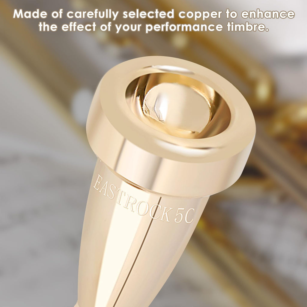 EASTROCK 7C Trumpet Mouthpiece Performance Type 7c Heavy Gold Vacuum Package Trumpet Instrument Accessories