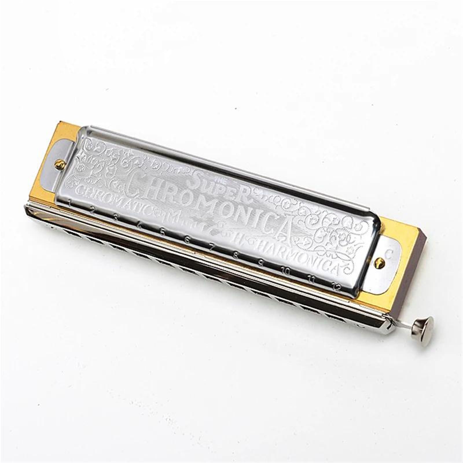 Chromatic Harmonica 12 Holes Harp Mouth Organ Key of C Musical Instruments(C)